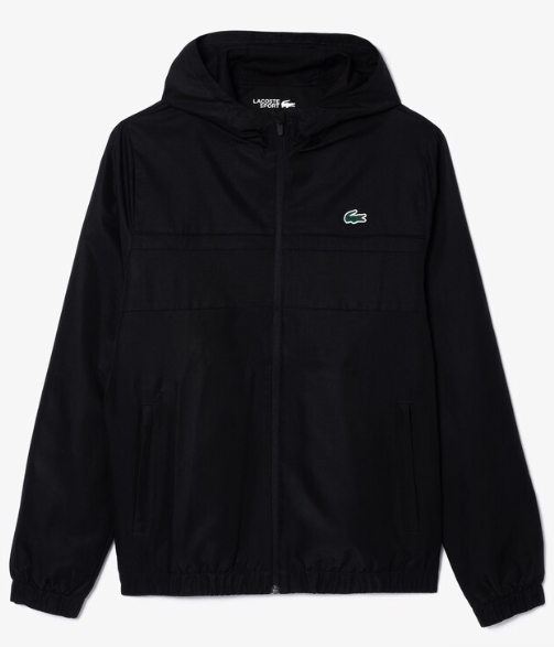Lacoste Zipped Hooded Sport Jacket - Black